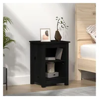 VidaXL Nachttisch Schwarz 40x35x55 cm Massivholz Kiefer