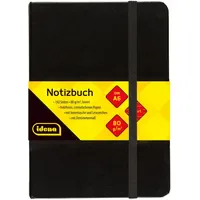 IDENA Notizbuch DIN A6, liniert, Papier cremefarben, 192 Seiten,