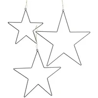 Spetebo Deko Stern 3er Set schwarz - 30/40/50 cm