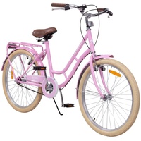 ACTIONBIKES MOTORS Actionbikes Kinderfahrrad Retrostar 24 Zoll Rosa, Fahrradständer,