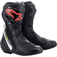 Alpinestars Supertech R Motorradstiefel schwarz / weiss / rot-fluo