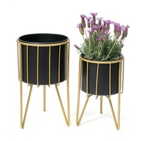 DanDiBo Ambiente DanDiBo Blumenhocker mit Topf Metall Gold Schwarz