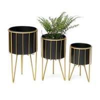 DanDiBo Ambiente DanDiBo Blumenhocker mit Topf Metall Gold Schwarz