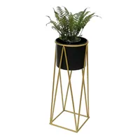 DanDiBo Ambiente DanDiBo Blumenhocker mit Topf Metall Gold Schwarz