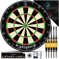 Kesser KESSER® Dartscheibe kork mit 9 Dartpfeile Professional Dartboard