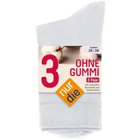 NUR DIE Socken Ohne Gummi 3er Pack - weiß