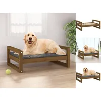 VidaXL Hundebett Honigbraun 75,5x55,5x28 cm Massivholz Kiefer