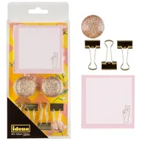 IDENA Büro-Set rosegold 2 Magnete, Notizzettel