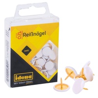 IDENA 334025 - Reißnägel, 120 Stück, weiß