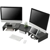 [en.casa] Monitorständer Vilppula 79x27x10,5cm Bildschirmerhöhung mit Smartphone-Halter und verstellbarer