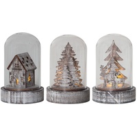 Eglo christmas Eglo LED Weihnachtsdeko, 3er-Set Deko-glasglocken, Winterlandschaft batteriebetrieben