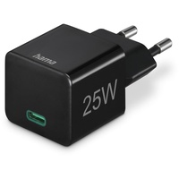 Hama Schnellladegerät USB-C PD/Qualcomm Mini-Ladegerät 25W schwarz