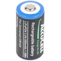 AccuCell CR123A LiFePo4 Akku CR-123 3V für Photo und