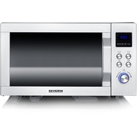 Severin 3-in-1 Mikrowelle mit Glasboden, Grill und Heißluftfunktion, Mikrowelle