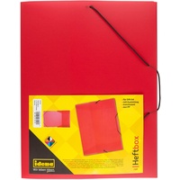 IDENA Heftbox Gummizug, PP, transluzent rot DIN A4