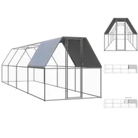 VidaXL Outdoor-Hühnerkäfig 2x8x2 m Verzinkter Stahl