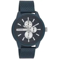 Oozoo Herren Armbanduhr Timepieces C11018 Analog Metall Mesh blau