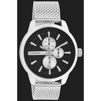 Oozoo Uhr Timepieces-Herren-Mesh-Armband - Variante: Silber/Schwarz - Silber