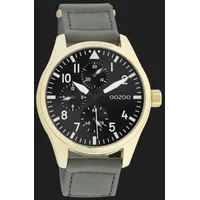 Oozoo Uhr Timepieces-C11008-Herren-Klettverschluss-Armband - Variante: Steingrau/Gold - Grau