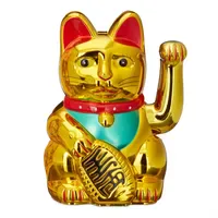 Relaxdays Maneki Neko Winkekatze 16 cm Gold