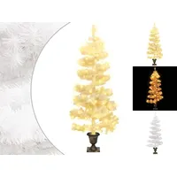 VidaXL Spiral-Weihnachtsbaum mit Topf Weiß 120 cm