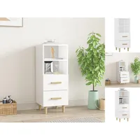 VidaXL Sideboard Hochglanz-Weiß 34,5x34x90 cm Holzwerkstoff