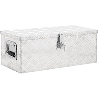 VidaXL Aufbewahrungsbox Silbern 70x31x27 cm Aluminium