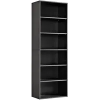 Mokebo Bücherregal Anthrazit Holzwerkstoff, 5 Fächer, 60x180x34.5 cm, Wohnzimmer,