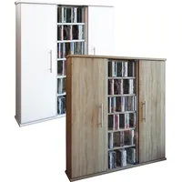 VCM Holz CD DVD Stand Regal Schrank Santo Glastür