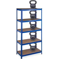 Relaxdays Schwerlastregal blau Blau,Hellbraun,Schwarz