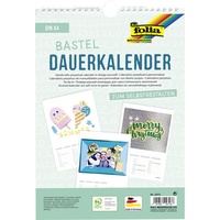 Folia Bastelkalender jahresunabhängig, zum Selbstgestalten, weiß,