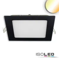 ISOLED LED Downlight, 18W, eckig ultraflach schwarz, 225x225mm, Colorswitch