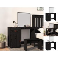 VidaXL Schminktisch Schwarz 95x50x134 cm Massivholz Kiefer