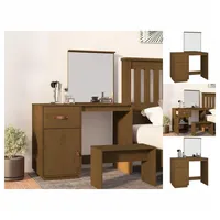 VidaXL Schminktisch Honigbraun 95x50x134 cm Massivholz Kiefer