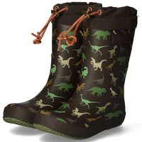 Bisgaard Unisex Kinder Thermo Rain Boot, Brown Dino, 33
