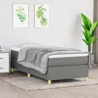 VidaXL Boxspringbett 100 x 200 cm dunkelgrau/natur