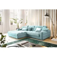 KAWOLA Sofa LANA Ecksofa Cord hellblau Recamiere links -