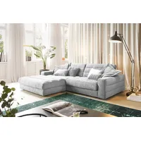 KAWOLA Sofa LANA Ecksofa Cord hellgrau Recamiere links -