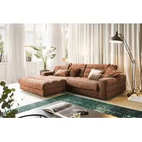 KAWOLA Sofa LANA Ecksofa Cord rost Recamiere links