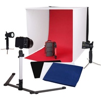 Caruba Tragbares Fotostudio 50x50x50cm mit Separaten LED Lampen, Studioausrüstung