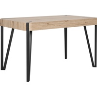 Beliani Esstisch Hellbraun / Schwarz 80 cm