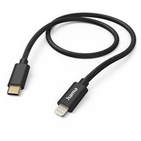 Hama Ladekabel Fabric USB-C/Lightning 1.5m Nylon schwarz