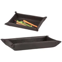 Sonnenleder Ablageschale Leder 27x16cm Taschenleerer Schale Lederschale Stiftschale mocca