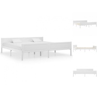 VidaXL Massivholzbett 200 x 200 cm weiß