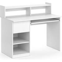Vicco Schreibtisch Keno, Weiß, Computertisch Monitorständer