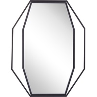 Beliani Wandspiegel Grau Metall, Achteckig, 60x80x3 cm
