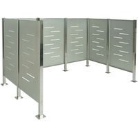 Mendler M√olltonnen-Zaun HWC-J55, M√olltonnenverkleidung M√olltonnenaufbewahrung, 150x243x163 Metall ~ Edelstahl