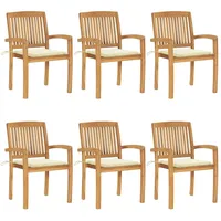 VidaXL Stapelbare Gartenstühle mit Kissen 59,9 x 96,1 x