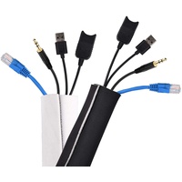 Conecto Neopren Kabelschlauch mit Klettverschluss universell Kabelkanal Kabelmanagement Kabelorganizer