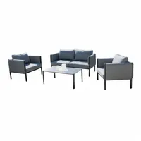 INKOSPOR 4-teilige Lounge-sitzgruppe Benito Aluminium Anthrazit Mit Tisch 103x65